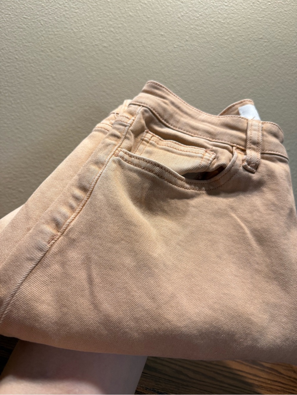 Women's Vervet High-Rise Wide Leg Jeans in Light Peach - Picture 9 of 9